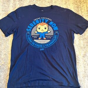Funko Top SEINFELD Frank Costanza Serenity Now Blue Graphic T-Shirt